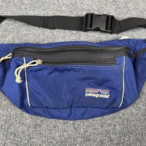 Patagonia Vintage Fanny Pack Hip Waist Bag Blue Nylon 4 Pockets